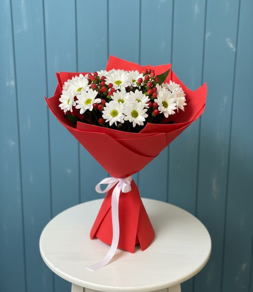 Букет цветов из: Хризантемы в Рыбхоз