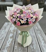 Букет цветов из:  Розы и Хризантемы в Рыбхоз