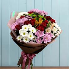 Букет цветов из:  Розы, Хризантемы и Альстромерии #REPLACE_PRED# Рыбхоз