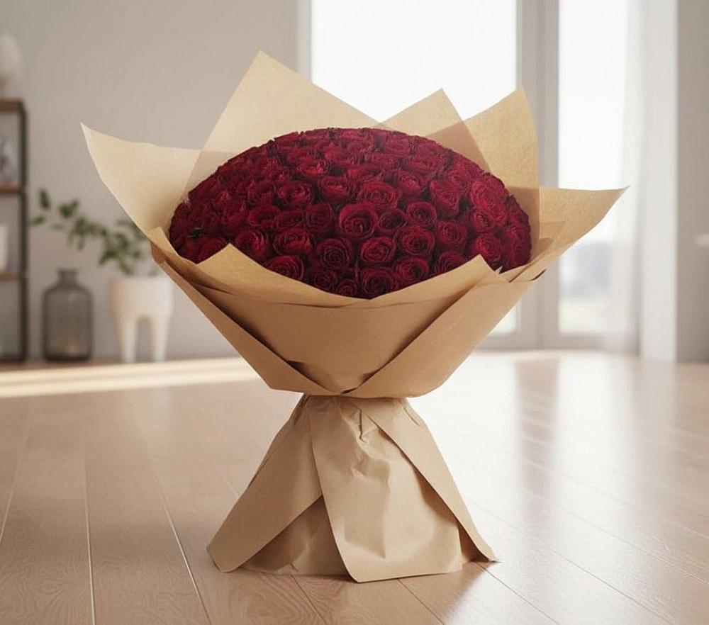 Букет 101 Красная роза в Рыбхоз