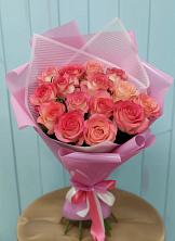 Букет 15 Розовых роз Равель в Рыбхоз