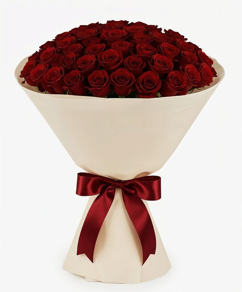 Букет 101 Бордовая роза Блэк Бакарра в Рыбхоз