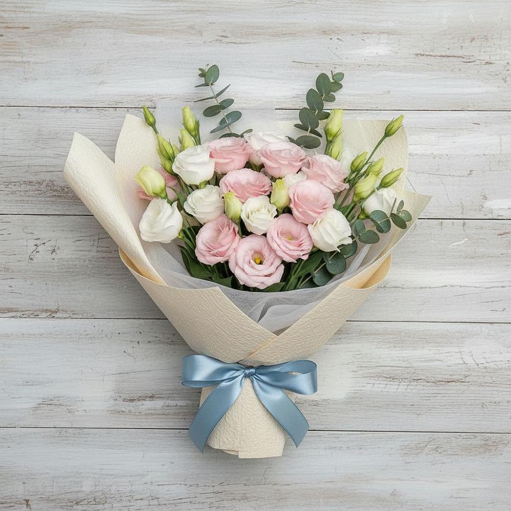 Букет цветов из: Лизиантусы в Рыбхоз